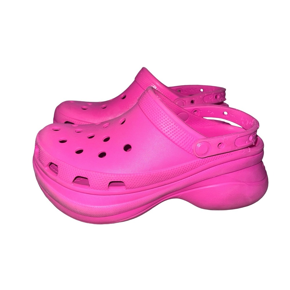 Crocs Bubble Crush Clog Hot Pink Platform Clogs Women's Size 10 Barbiecore - Picture 4 of 9